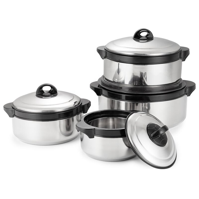 Food Warmers Manufacturer - Keep Warm Casserole 4 Pcs Set 1l/2l/3l/4l/6l Stainless Steel Thermal Storage Insulated Soup Casserole Set