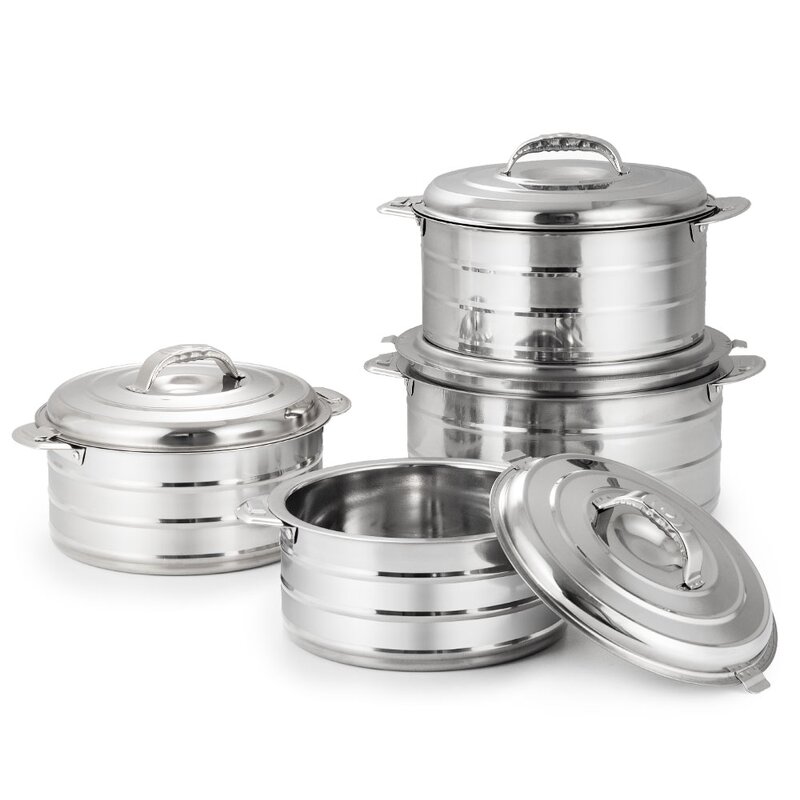 Casserole Set Manufacturer - Ollas De Acero Kitchenware 4 Pcs Stainless Steel Insulated Casserole Pot Food Warmer Containers Set