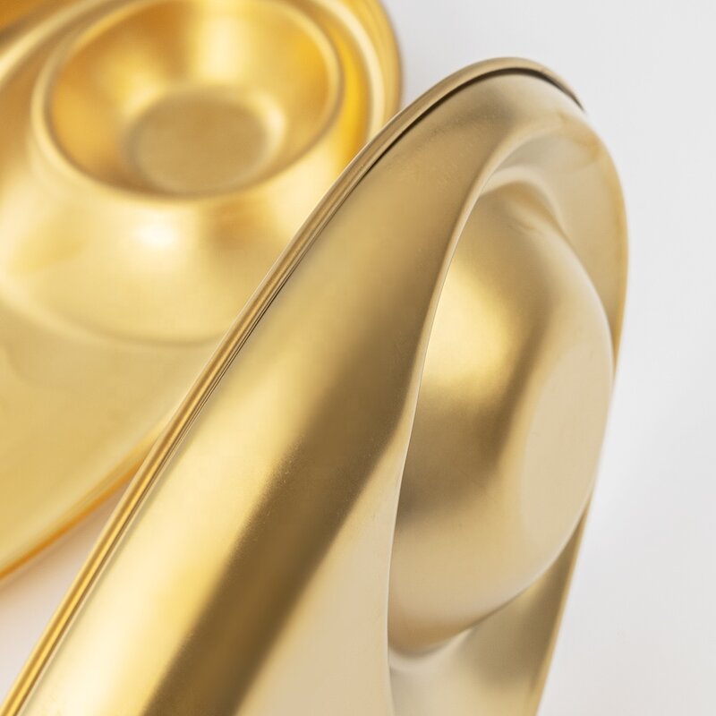 Dinnerware Plate Manufacturer - Multifunctional Restaurant 304 Stainless Steel Divided Gold Dishes Snack Plate