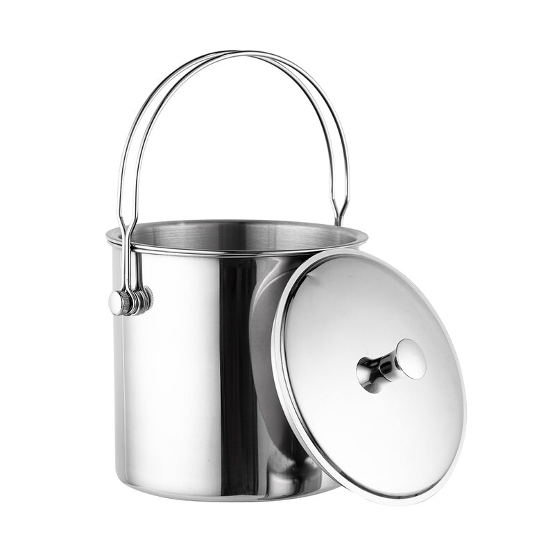 Ice Bucket Manufacturer - Silver Stainless Steel Ice Cubes with Lid Thongs and Separable Filter for Whiskey Wine champagne Double Wall