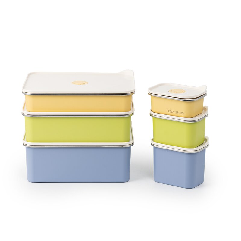 Food Storage Sets Manufacturer - Extra Large Colored to Go Airtight Rectangular Stainless Steel with Seal Plastic Lid Date Tracker