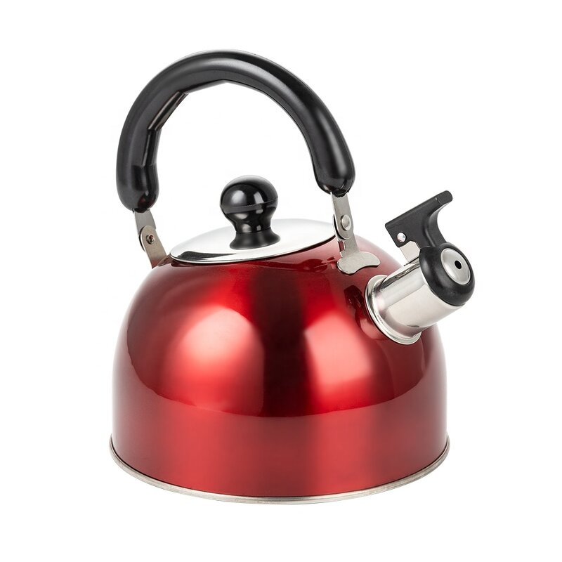 Tea Pots Manufacturer - Red Black Silver Color 1L 2L 3L 4L 5L Stainless Steel Water Kettle Gas Stove Top Whistling Kettle