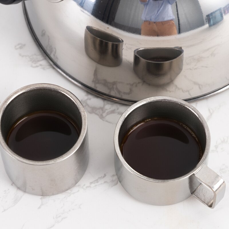 Tea Cup Manufacturer - Nature Color Pure Titanium 95ml Non-Toxic Double Walled Small Outdoor Camping Lightweight Drinkware