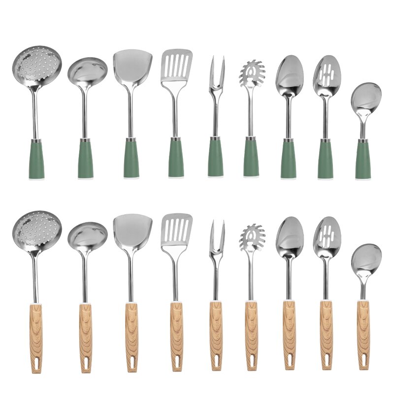 Kitchen Utensils Set Manufacturer - Wholesale Stainless Steel Slotted Spoon Stirring Spatula Spoon Ladle Soup Home Cooking Pasta Accessories
