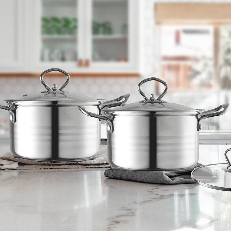 Cookware Sets Manufacturer - Factory OEM 10 Pieces Non Stick Kitchenware Stainless Steel