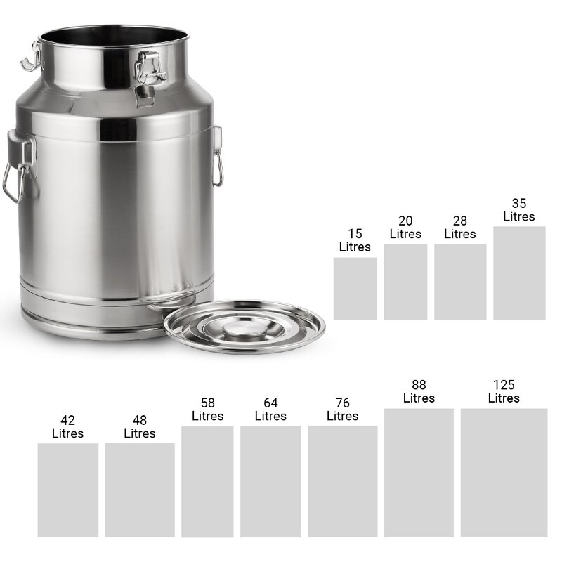 Milk Bucket Manufacturer - Outdoor Portable 3L/5L/10L/125L Seal Stainless Steel for Hotel Restaurant Kitchen Transportation
