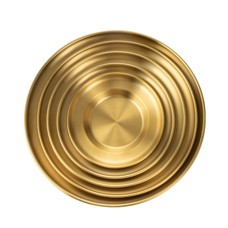 Dinnerware Plates Set Manufacturer - Unbreakable Gold Deep Plates for Soup Side Dish Serving for Pasta Juicy Food Preset Shallow Bowl