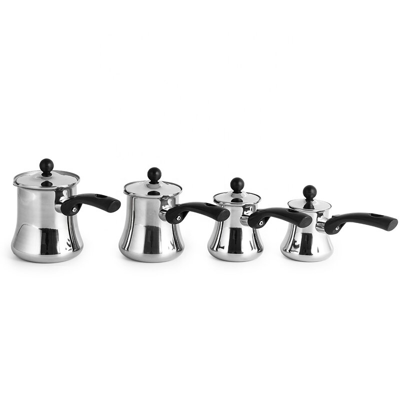 Coffee Maker Manufacturer - Large Hot Coffee Milk with Long Handle Lid Stainless Steel Hot Beverage Warmer Turkish Coffee Set Cezve Ibrik