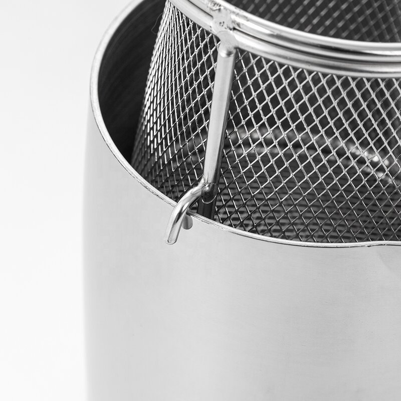 Pasta Pot Manufacturer - Original Factory 0.45-1.2 L Round Three-Layer Steel Design Family French Fries Food Deep Fryer with Basket