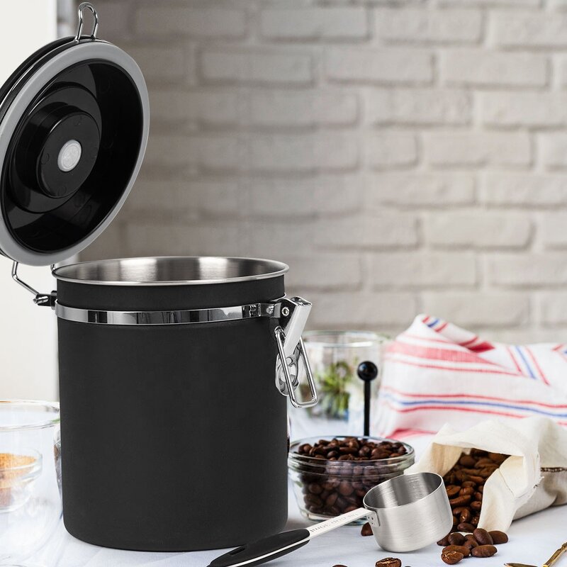 Coffee Bean Storage Canister Manufacturer - Airtight Data Tracker Set Multifunction Sustainable Kitchen Containers for Ingredient Spices Powder