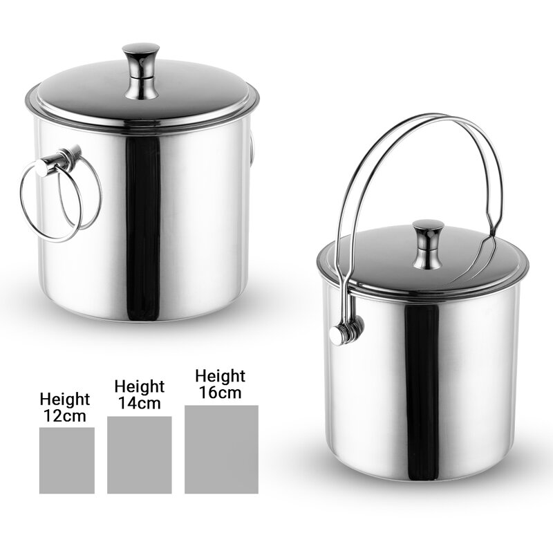 Ice Bucket Manufacturer - Silver Stainless Steel Ice Cubes with Lid Thongs and Separable Filter for Whiskey Wine champagne Double Wall