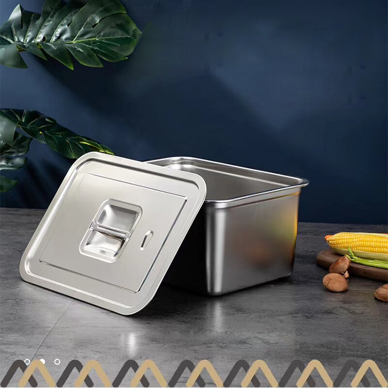 Food Pan Sets Manufacturer - Restaurant Hotel with Lid for Food Storage Steam Warmer Stainless Steel Prep Long 1/1 Perforated GN Pan