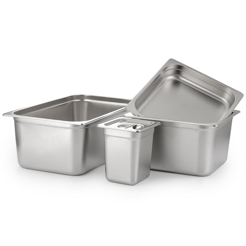 Food Pan Sets Manufacturer - Restaurant Hotel with Lid for Food Storage Steam Warmer Stainless Steel Prep Long 1/1 Perforated GN Pan