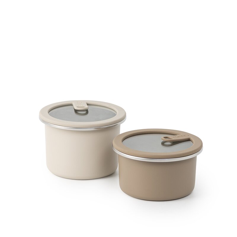 Food Storage Containers Manufacturer - Elegant Stainless Steel with Airtight Glass Lids Carry Out Silicone Reusable Packaging Round Jar