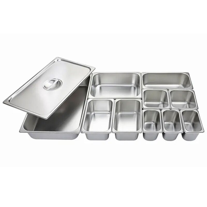 GN Pan Set Manufacturer - 2/1 1/1 1/2 1/3 1/4 1/6 1/9 2/3 Stainless Steel Hotel with Cover for Steam Table Full Size