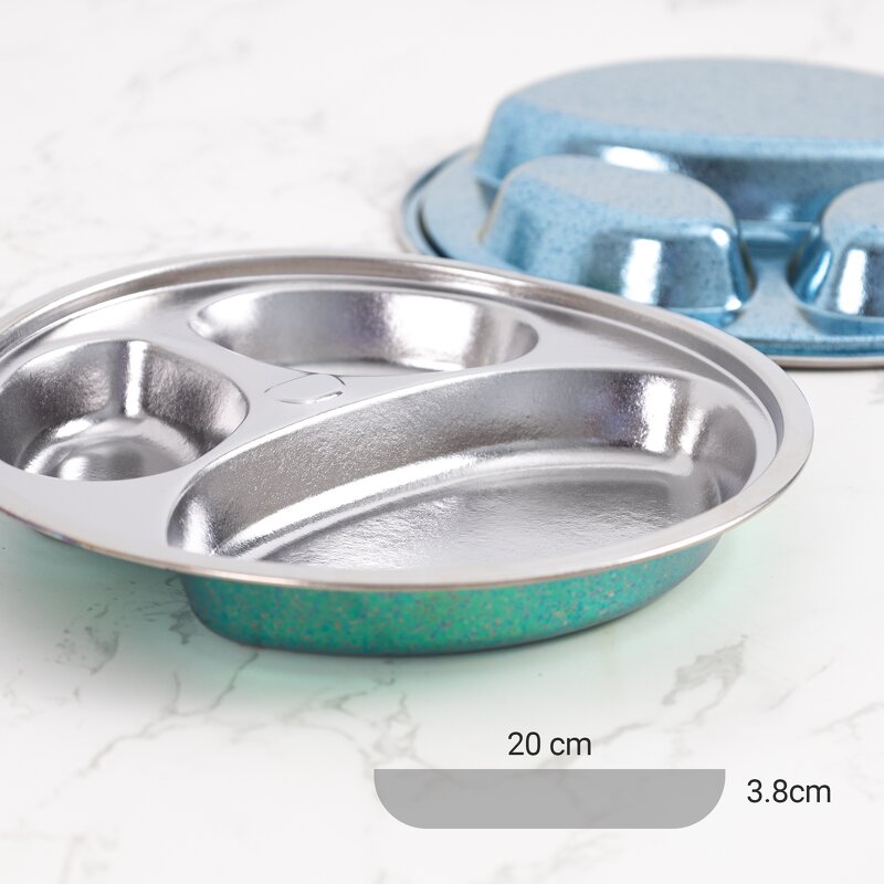 Plate Manufacturer - Nature Pure Titanium 3 Compartments Anti-Bacteria Home Kid Food Lightweight Durable Children Dinnerware Health