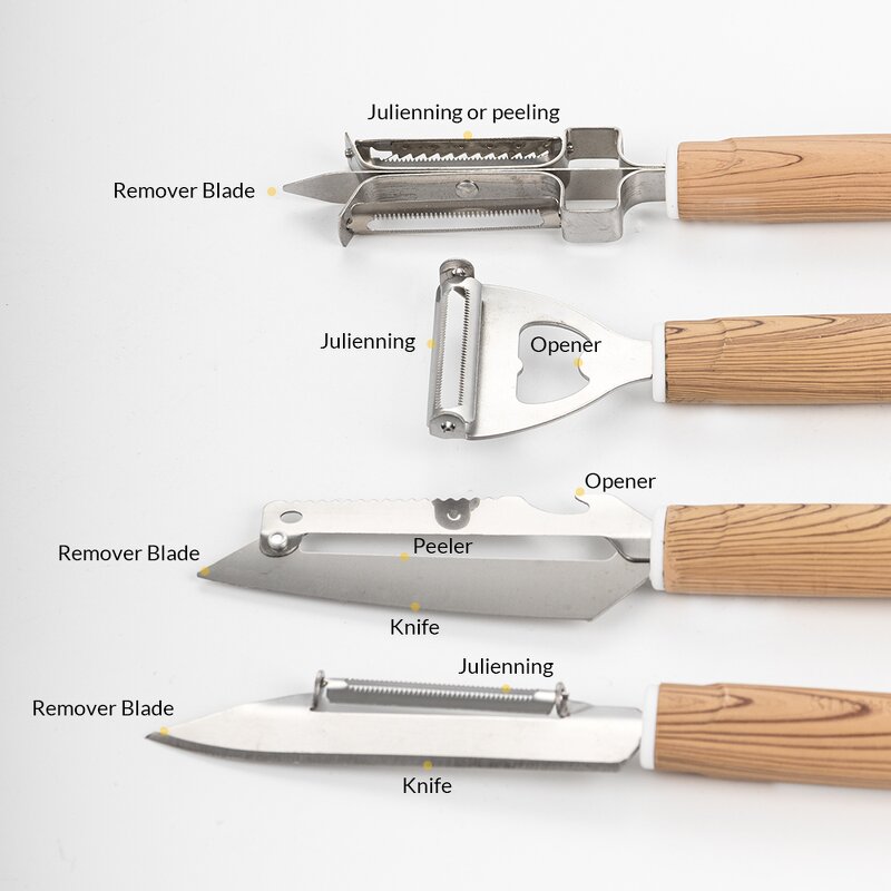 Peeler Set Manufacturer - Multifunctional Shaper Knife Julienning Can Opener Stainless Steel Kitchen and Home Gadgets Set Remover Blade