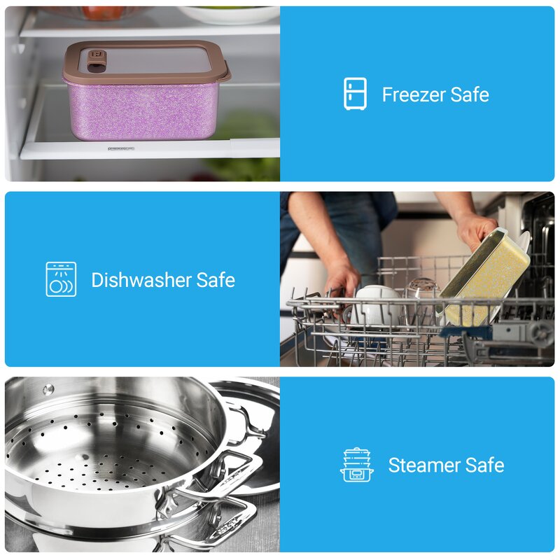 Food Prep Container Manufacturer - Pure Titanium Anti-Bacteria Home Airtight with Glass Lids Lightweight Durable Storage Health Baby Set