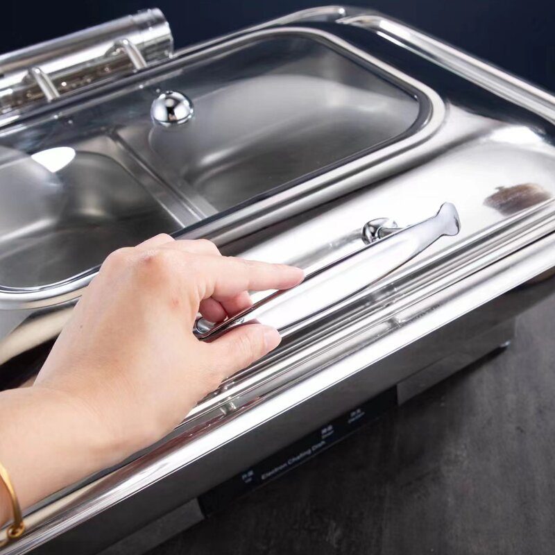 Electric Chafing Dish Manufacturer - 9L Luxury Hydraulic Silver Gold Food Warmer Smart Touch