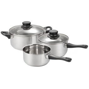 Cooking Set Manufacturer - MUXING Factory Wholesale Small Pot Metal 400/600 ml Soup Porridge Pot Baby Mini 3 Layer Bottom Glass Milk Pot
