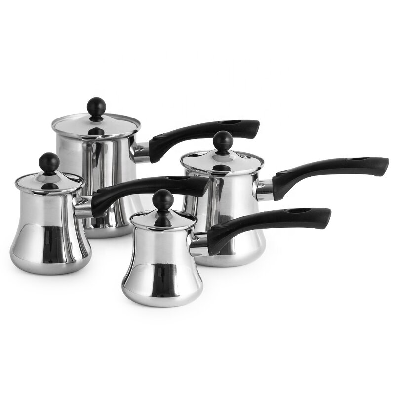 Coffee Maker Manufacturer - Large Hot Coffee Milk with Long Handle Lid Stainless Steel Hot Beverage Warmer Turkish Coffee Set Cezve Ibrik