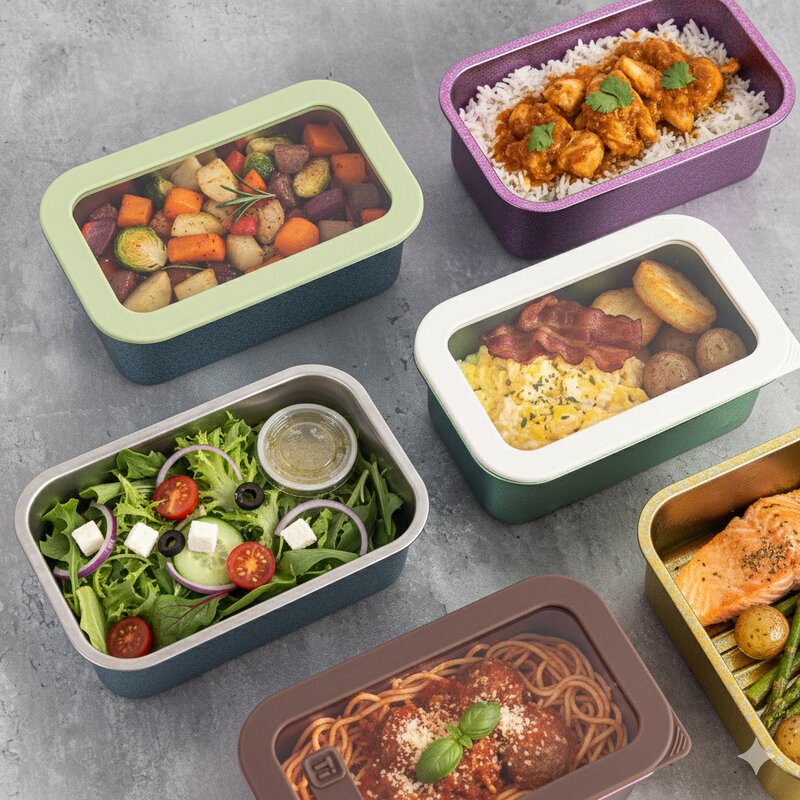 Food Prep Container Manufacturer - Pure Titanium Anti-Bacteria Home Airtight with Glass Lids Lightweight Durable Storage Health Baby Set