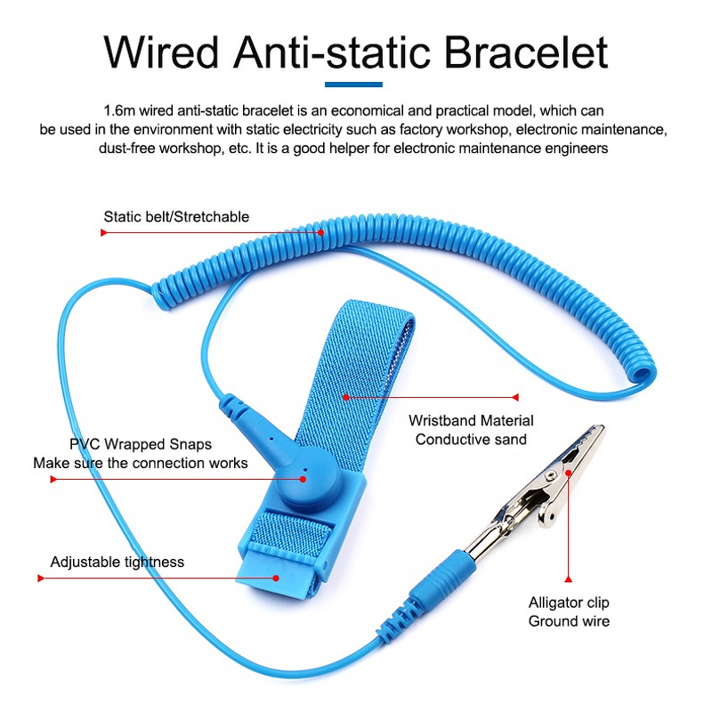 Anti-Static Wired Wrist Strap Manufacturer - Wholesale Safety Product for Cleanroom