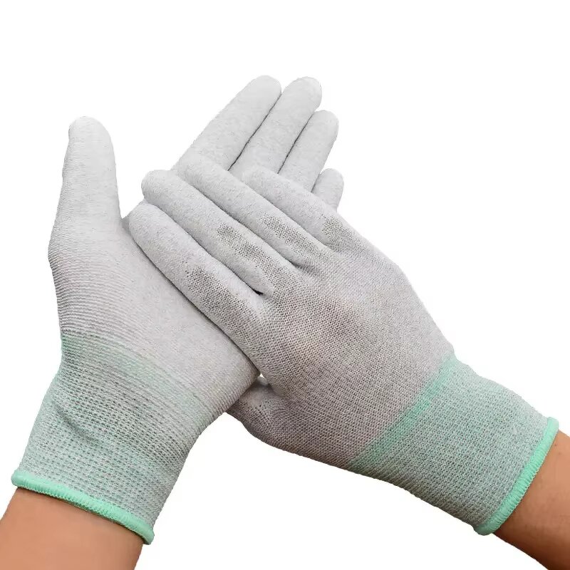 ESD Nylon Glove Manufacturer - FR0304 with Carbon Fiber PU Palm Coating
