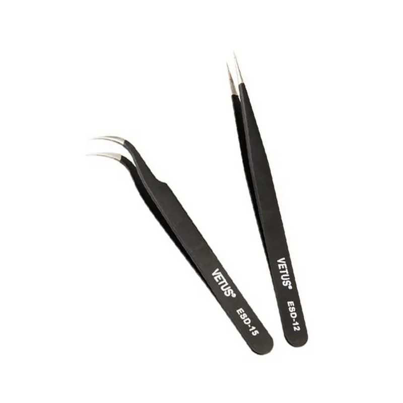 Antistatic Safety Tweezers Manufacturer - Eyelash Eyebrow Hair Removal /eyelash Applicator Vetus Precision