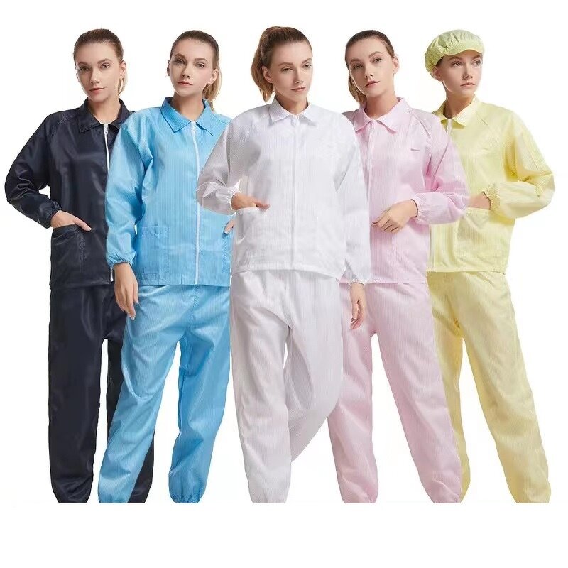 Antistatic Clothing ESD Smock Manufacturer - Pink White Yellow Anti Static Cleanroom for Phone Refurbish