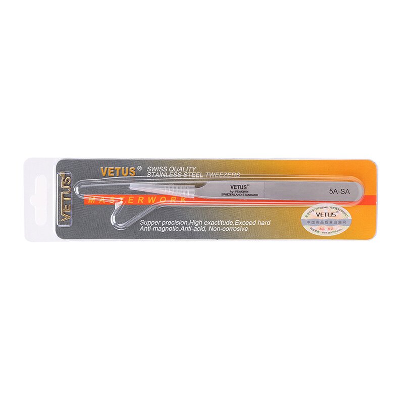 VETUS ESD Curved Tweezers Manufacturer - Genuine Ultra Anti-Magnetic Stainless Steel Safety Product