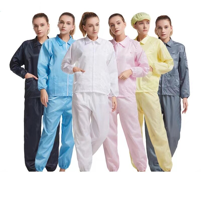 Cleanroom ESD Working Clothes Manufacturer - Oem Comfortable Ladies with Pants Overalls Jackets Suit
