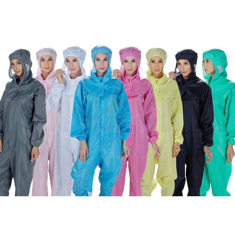 Anti-Static Jumpsuit Manufacturer - White ESD Cotton CR Cleanroom Garment All-Antistatic for Safety