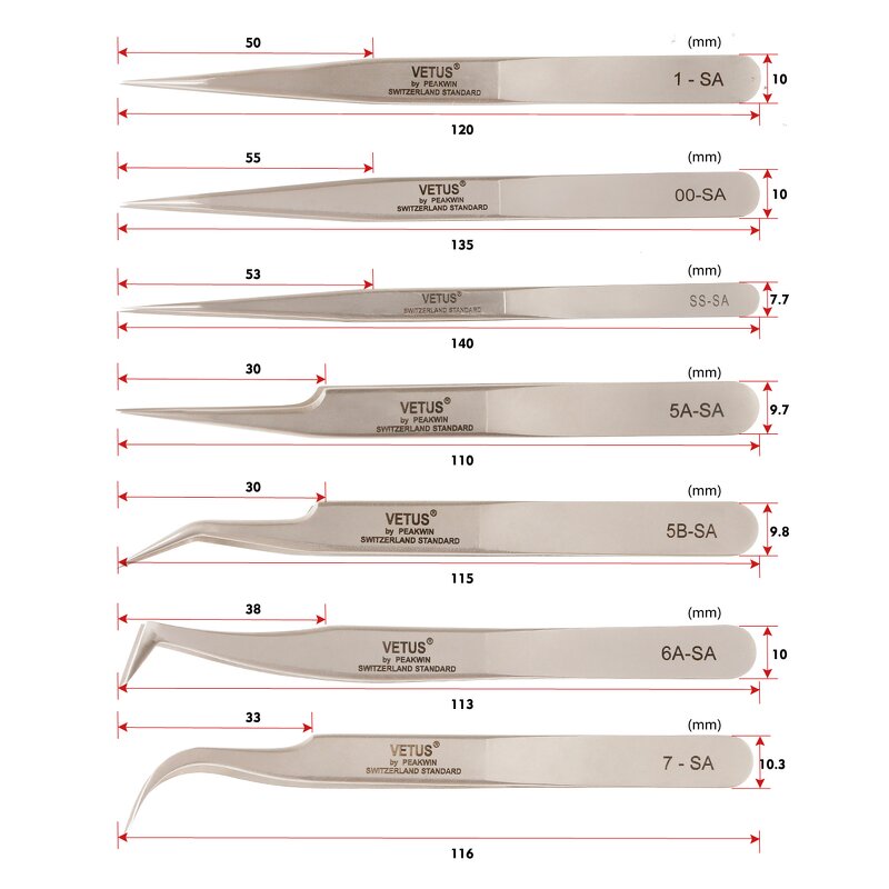 Vetus Tweezer Manufacturer - 71 Made in Korea Dark Brown Eyebrow Extension Safety Product