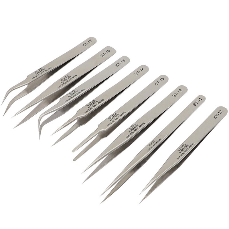 VETUS ESD Curved Tweezers Manufacturer - Genuine Ultra Anti-Magnetic Stainless Steel Safety Product