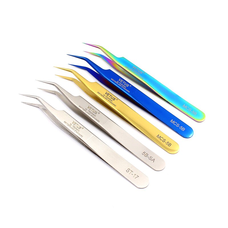 VETUS ESD Curved Tweezers Manufacturer - Genuine Ultra Anti-Magnetic Stainless Steel Safety Product