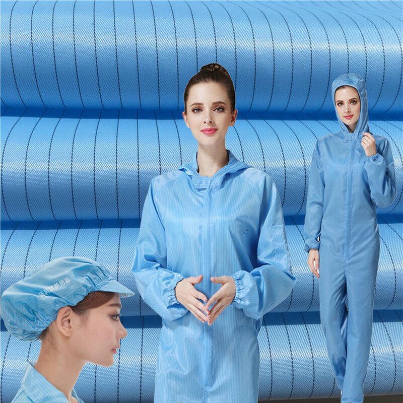 Antistatic Cleanroom Fabric Manufacturer - High Quality Lint Free Polyester ESD Safety for Lab Clothing
