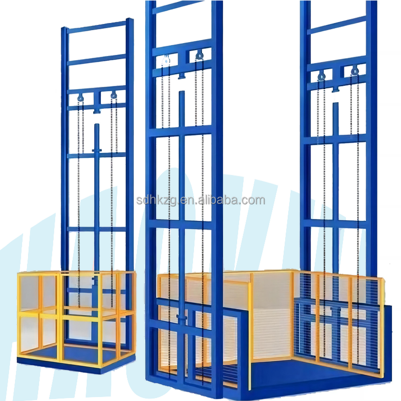 Electric Cargo Lift Platform - for Warehouses with Gear & Bearing Drive