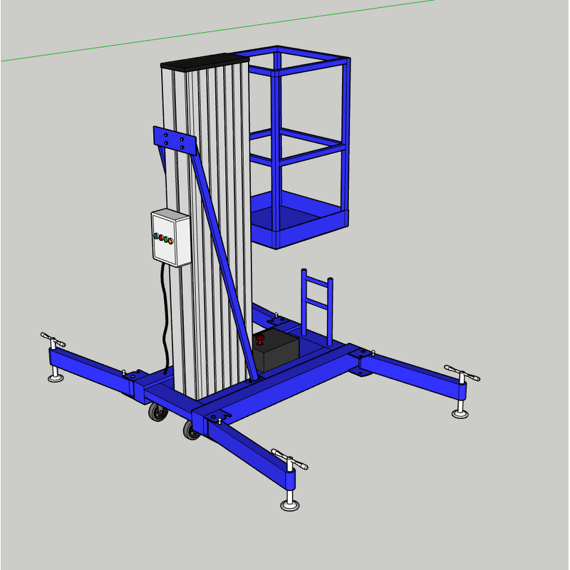 Outdoor Hydraulic Ladder Lift - 4m-10m Single Mast Aluminum Alloy