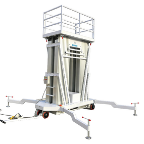 Outdoor Hydraulic Ladder Lift - 4m-10m Single Mast Aluminum Alloy