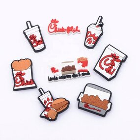 Chick Fil a Clog Shoes Charms - Potato Chips Fried Chicken Christmas Gifts