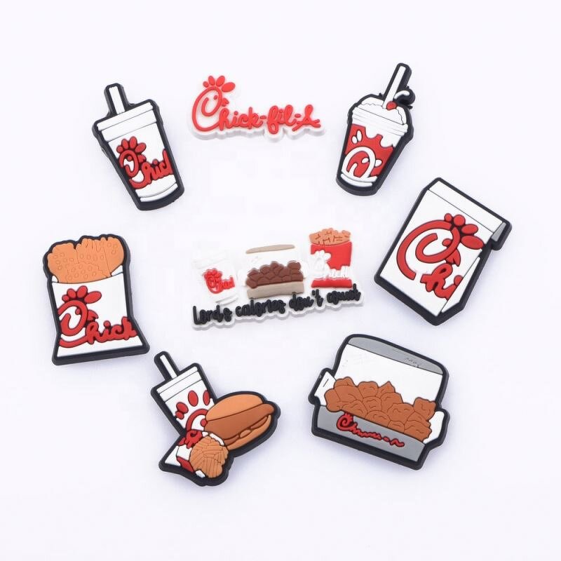 Chick Fil a Clog Shoes Charms - Potato Chips Fried Chicken Christmas Gifts