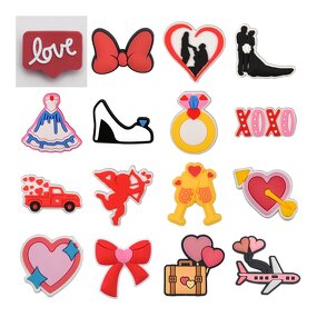 Valentines Day Shoe Charms - PVC Love Heart Luxury Clog Charms