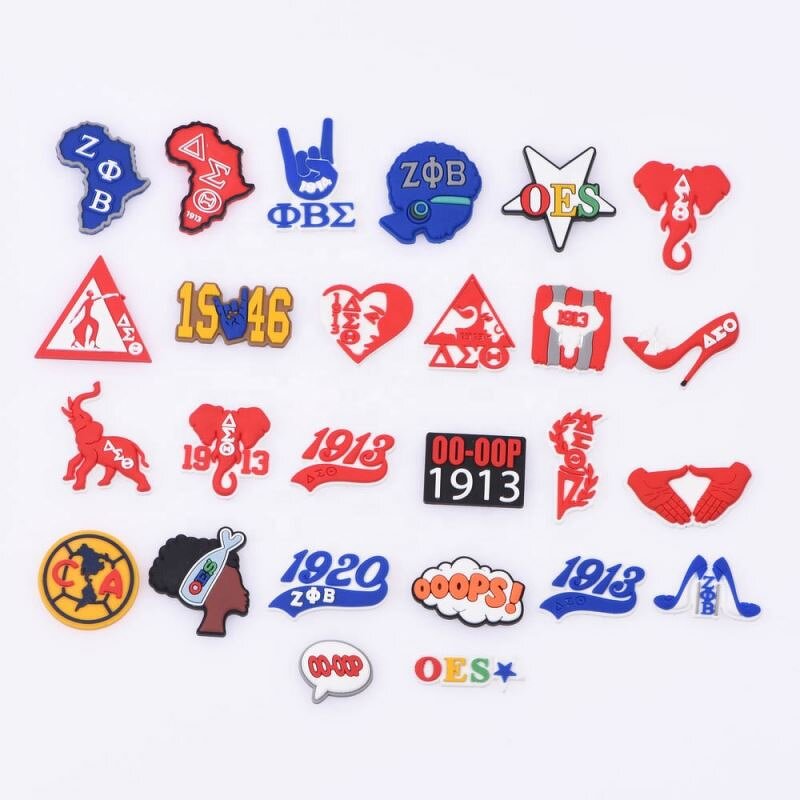 Clog Shoe Charms - Sororities HBCU Diva Delta Red Elephant Jewels 1913