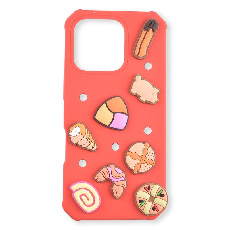 DIY Multi Color Silicone Phone Cases - for iPhone 11-17 Holds Clog Charms