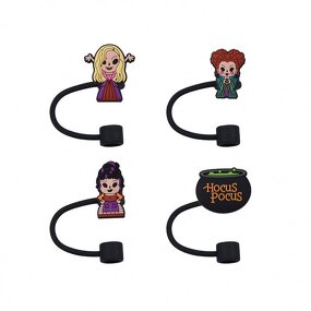 Hocus Pocus Straw Toppers - Mermaid Studded Coffee Cup with Cover Charms