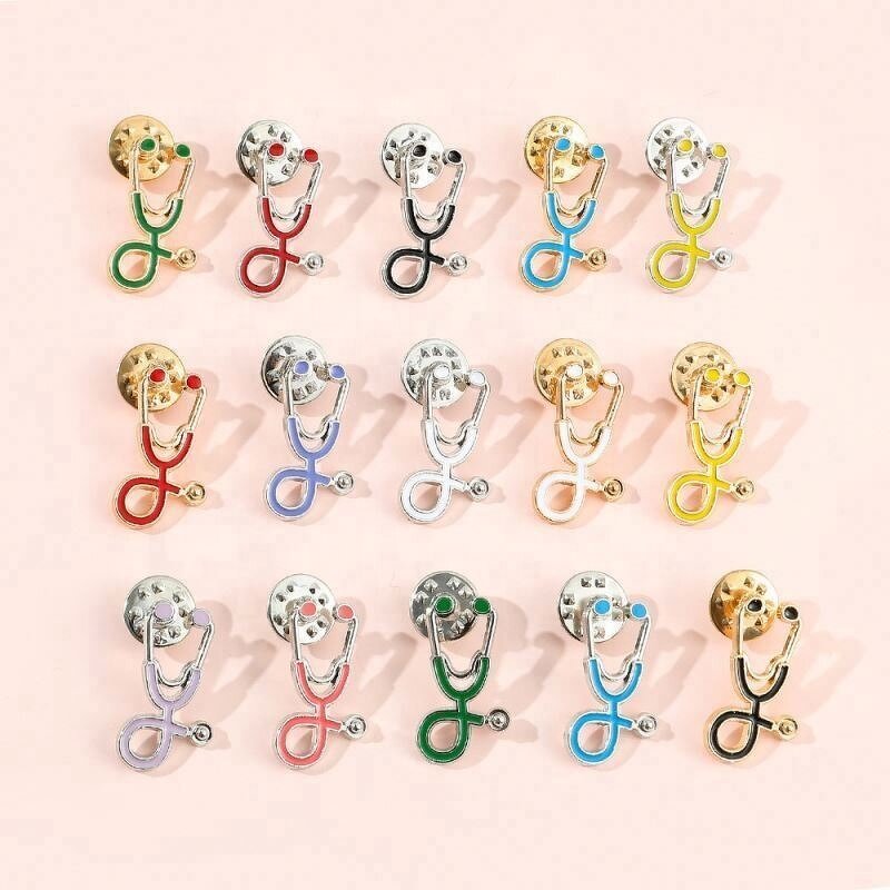 Hospital Hat Pin Badges - Designer Enamel Auscultator Nurse Doctor Brooch