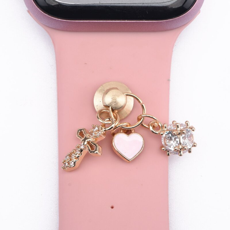 Stainless Steel Watch Strap Decoration - Metal Stud Slider Charm Luxury