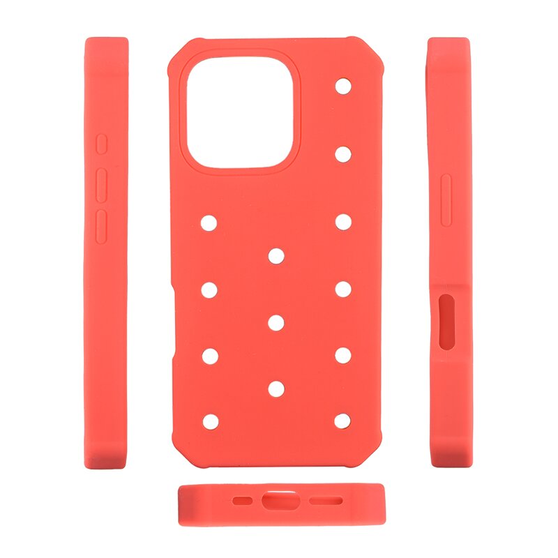 Waterproof Silicone Phone Case - Fashionable Summer Color Holds Clog Charms