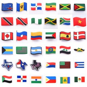 PVC Flag Shoes Charms - Custom Designer for Clog Shoes & Bracelet Gifts